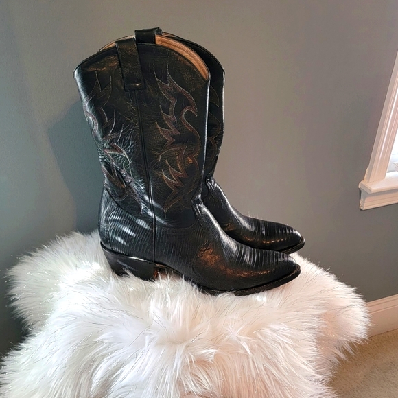 Genuine Lizard Cowboy Boots - Picture 2 of 12